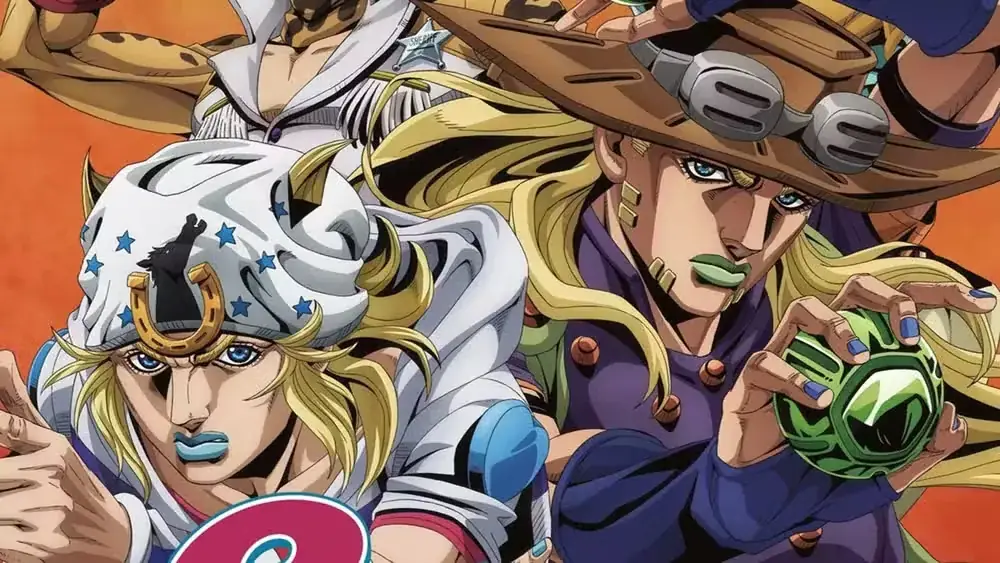 Кадр из аниме-сериала «JoJo's Bizarre Adventure»: Steel Ball Run